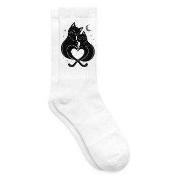 Katze, Süßes Kätzchen, Lustige Katze - Tennissocken - Weiß - Rechts