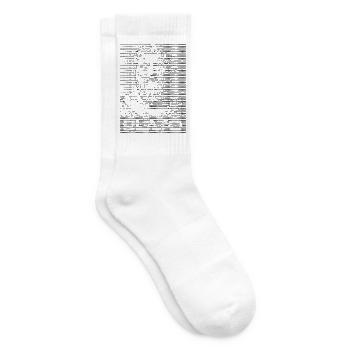 Platon ASCII Kunstporträt - Tennissocken - Weiß - Rechts