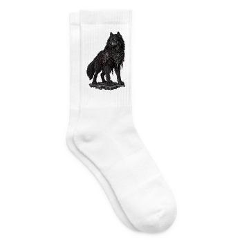 Dunkler Wolfkrieger mit Rüstung - Tennissocken - Weiß - Rechts