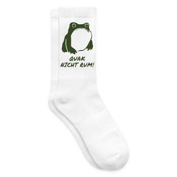 Quak nicht rum – Lustiger Frosch Spruch - Tennissocken - Weiß - Rechts