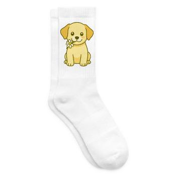 Puppy with Daisy – Cute Dog Vibes - Tennissocken - Weiß - Rechts