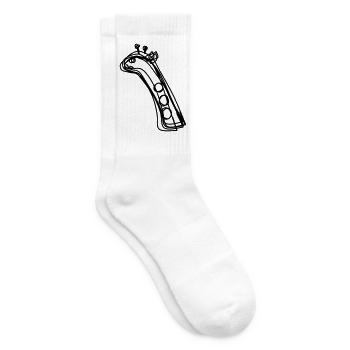 Giraffe handgezeichnet - Tennissocken - Weiß - Rechts