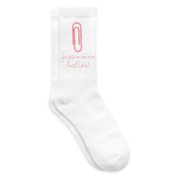 BÜROKLAMMER ZUSAMMENHALTEN, PROTEST, NIE WIEDER - Tennissocken - Weiß - Rechts
