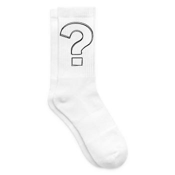Fragezeichen handgezeichnet - Tennissocken - Weiß - Rechts