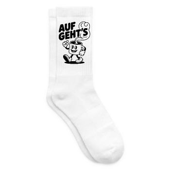 Kaffee gute Laune - Tennissocken - Weiß - Rechts