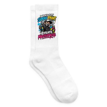 Ich sprühe nicht nur an, sondern erschaffe Meisterwerke - Tennissocken - Weiß - Rechts