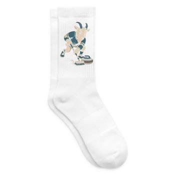 Curling Ziege Besen und Stein Curler Herren Damen - Tennissocken - Weiß - Rechts