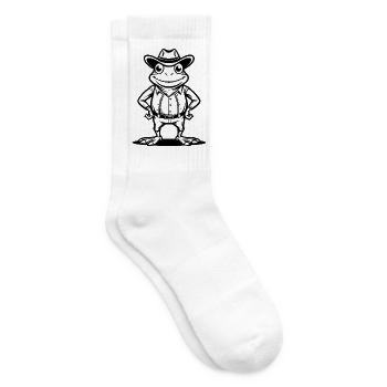 Cowboy-Frosch - Tennissocken - Weiß - Rechts