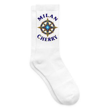 Milan und Cherry – Sternenkompass - Tennissocken - Weiß - Rechts
