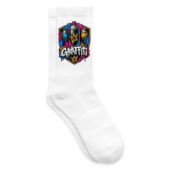 Graffiti Krone Spray Kunst - Tennissocken - Weiß - Rechts
