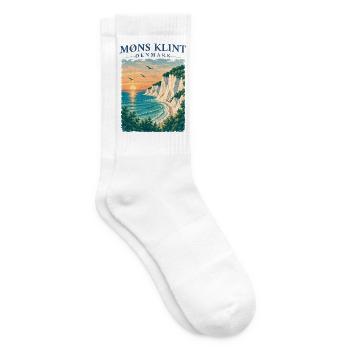 Møns Klint Dänemark Kreidefelsen Ostsee Retro - Tennissocken - Weiß - Rechts