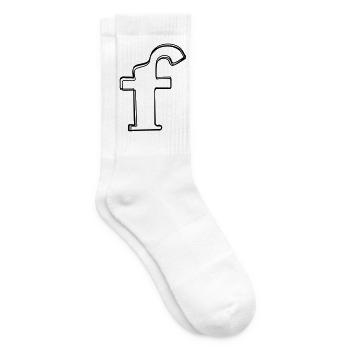 Kleinbuchstabe f handgezeichnet - Tennissocken - Weiß - Rechts