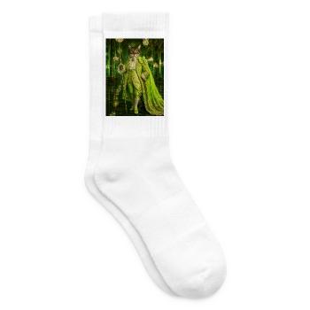 Königskatze im smaragdgrünen Kleid - Tennissocken - Weiß - Rechts