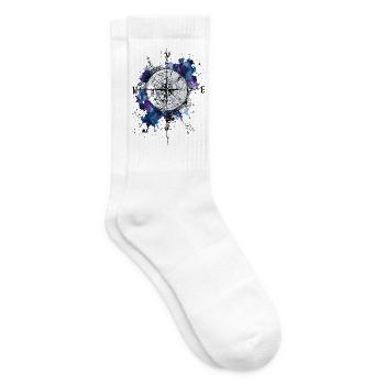 Kompass Reisen Abenteuer Navigation Outdoor Motiv - Tennissocken - Weiß - Rechts