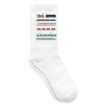 Eisenbahn Zug Lokomotive Bahn Eisenbahnfan Motiv - Tennissocken - Weiß - Rechts