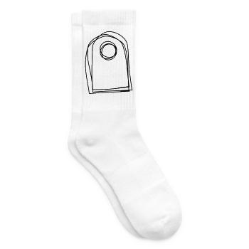 Flaschenanhänger handgezeichnet - Tennissocken - Weiß - Rechts