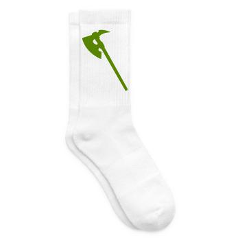 Grüne Axt Silhouette - Tennissocken - Weiß - Rechts