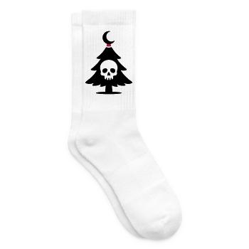 Totenkopf Weihnachtsbaum Logo - Tennissocken - Weiß - Rechts