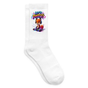 Fox DJ: Lasst uns feiern - Tennissocken - Weiß - Rechts