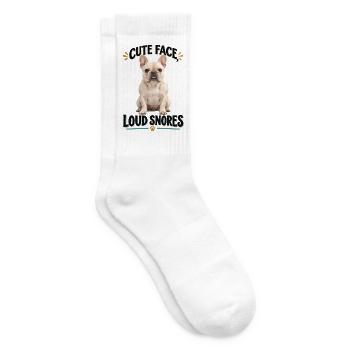  Cute Face Loud Snores Französische Bulldogge Und - Tennissocken - Weiß - Rechts