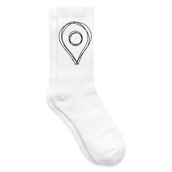 Standort handgezeichnet - Tennissocken - Weiß - Rechts