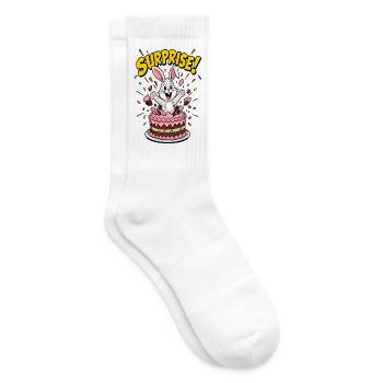 Überraschungs-Kaninchen-Geburtstagskuchen - Tennissocken - Weiß - Rechts