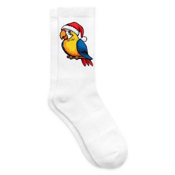Vogel Weihnachten / Weihnachtsmann Papagei - Tennissocken - Weiß - Rechts