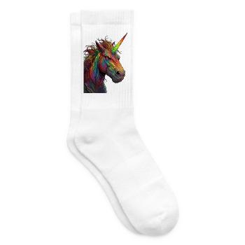 Zorniges Regenbogen Einhorn Comic Design - Tennissocken - Weiß - Rechts