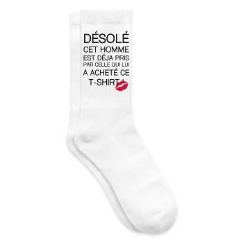 Désolé Homme pris - Chaussettes de tennis - blanc - Droite