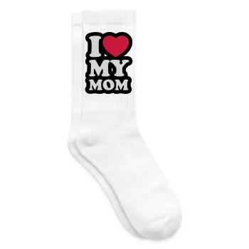 I love my mom - Ich liebe meine Mama - Tennissocken - Weiß - Rechts