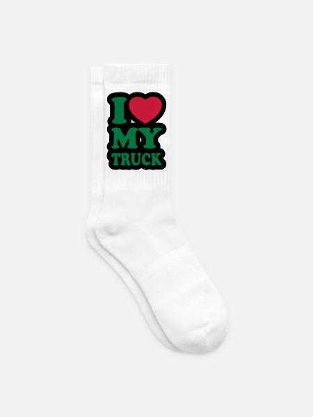 I love my truck - Ich liebe meinen LKW - Tennissocken - Weiß