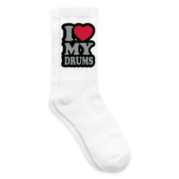 I love my drums - Ich liebe meine Trommeln - Tennissocken - Weiß - Rechts