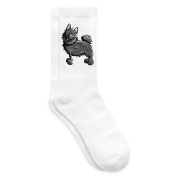 Lustiger Schipperke - Hund - Tennissocken - Weiß - Rechts