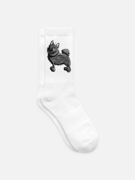 Funny Schipperke - Dog - Dogs - Tennis socks - white