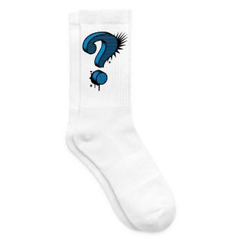 A question mark graffiti - Tennis socks - white - Right