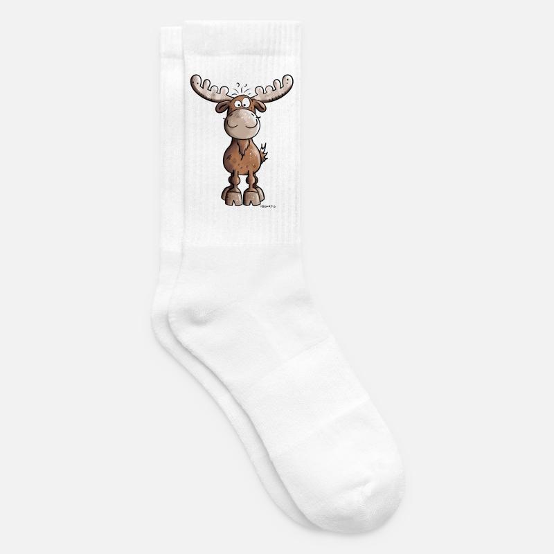 Lustiger Elch - Tennissocken - Weiß