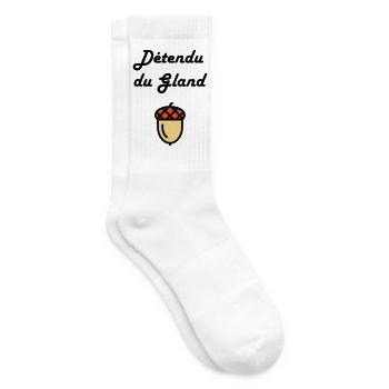 Détendu du Gland / Humour / Paresse / Cool - Chaussettes de tennis - blanc - Droite