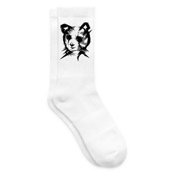 Panda bear head in cubist style - Tennis socks - white - Right