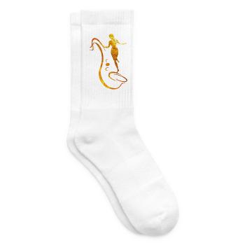 Femme et saxophone - Chaussettes de tennis - blanc - Droite