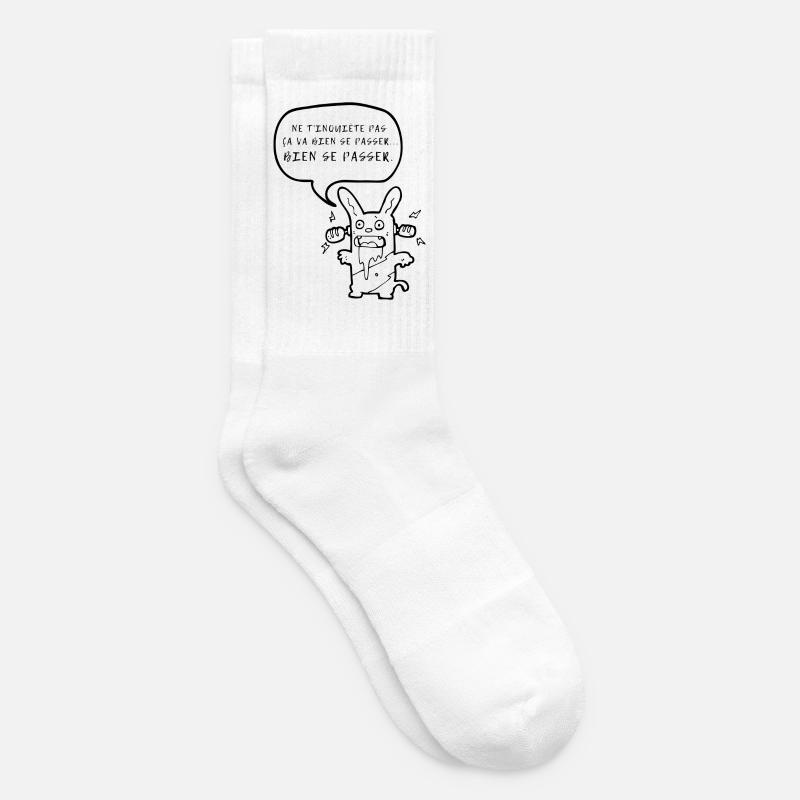 Humour expression ça va bien se passer - Chaussettes de tennis - blanc