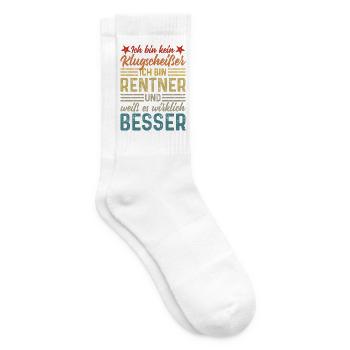 Rentner Klugscheißer - Tennissocken - Weiß - Rechts