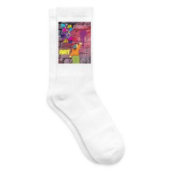 Graffiti ART - Tennissocken - Weiß - Rechts