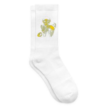 Yellow Blue Football Star Index Finger - Tennis socks - white - Right