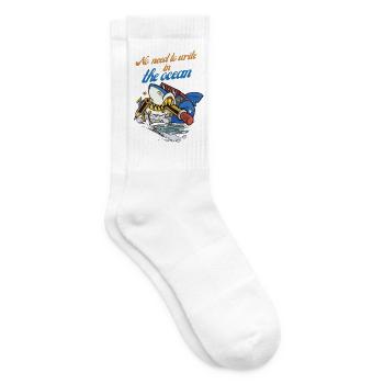 Pencil shark in ocean adventure - Tennis socks - white - Right