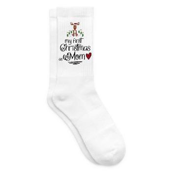 Mon premier Noël en tant que maman - Chaussettes de tennis - blanc - Droite