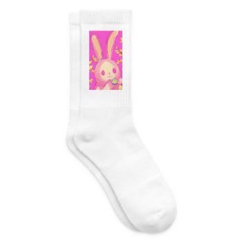 Pastell Osterhase Rosa Osterei - Tennissocken - Weiß - Rechts