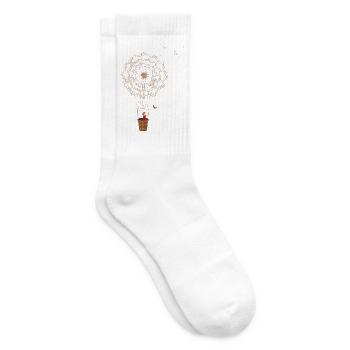 fantasievoller Pusteblumen Ballon - Tennissocken - Weiß - Rechts