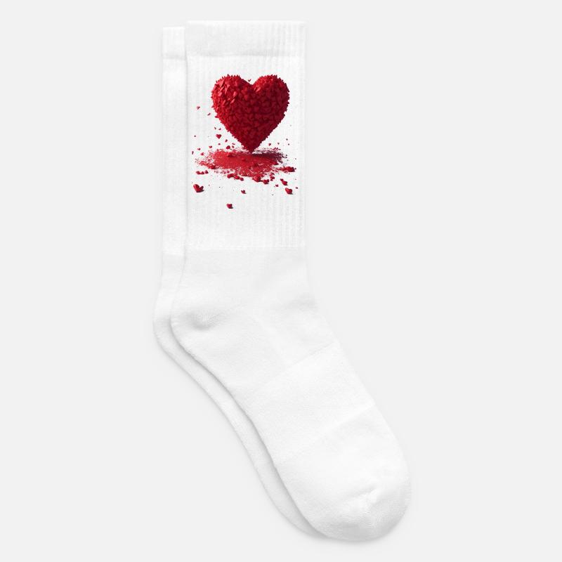 Herz - Tennissocken - Weiß