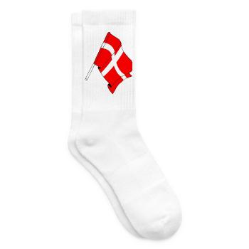 Flag: Denmark - Tennis socks - white - Right