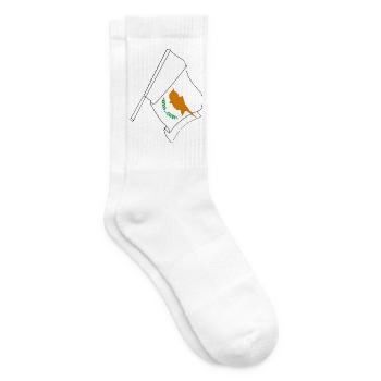 Flagge Zypern - Tennissocken - Weiß - Rechts